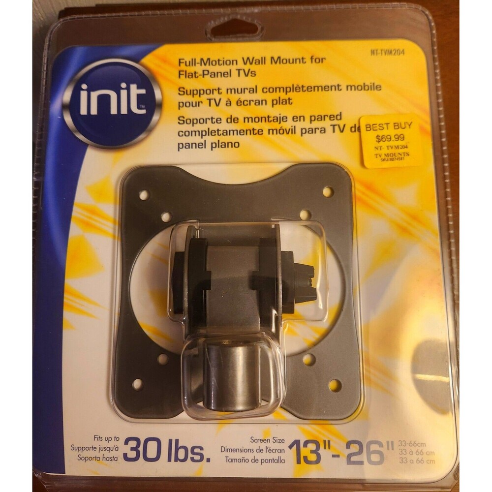 Init Tilting Wall Mount for Most 13"-26" Flat Panel TVs Vesa 75 & 100 Mount New!